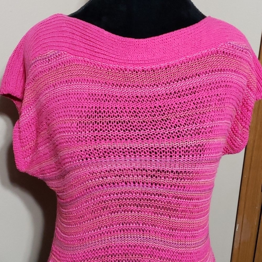 Lauren Ralph Lauren pink knit sweater short sleeve